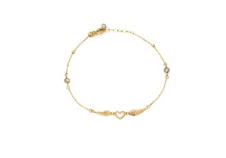 Herz-Armband aus Gold mit Zirkonia