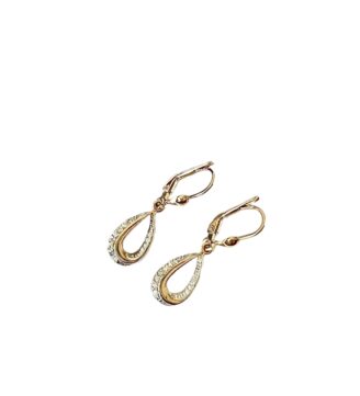 Goldene Zweifarbig Ohrringe mit Zirkonia