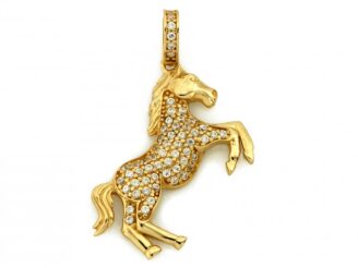 Goldener Pferdeanhänger 585